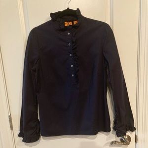 TORY BURCH NAVY COTTON BLOUSE